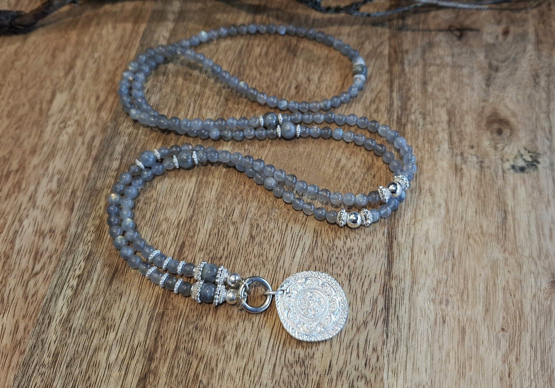 Catenine: LABRADORIT -  Edelsteinkette - Sterling Silber - grau – Nuovo e nell'imballaggio originale da Mühlethal venduto da nicita-modeschmuck 2