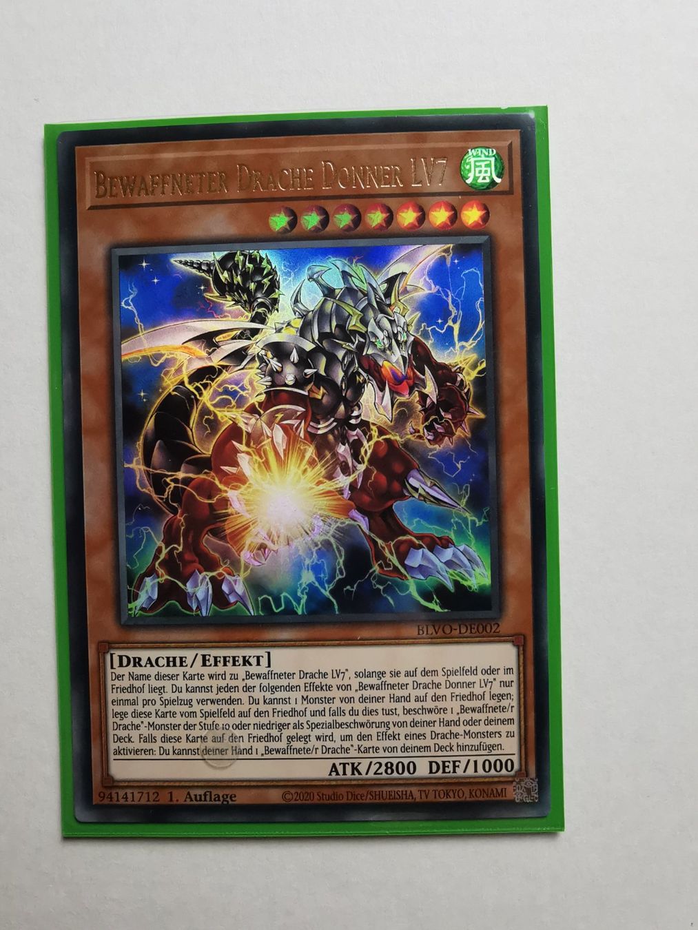 Yugioh Carte collezionabili: Bewaffneter Drache Donner LV7 BLVO 1.Auflage – Nuovo (secondo la descrizione) da Sisseln AG venduto da schenk-figuren