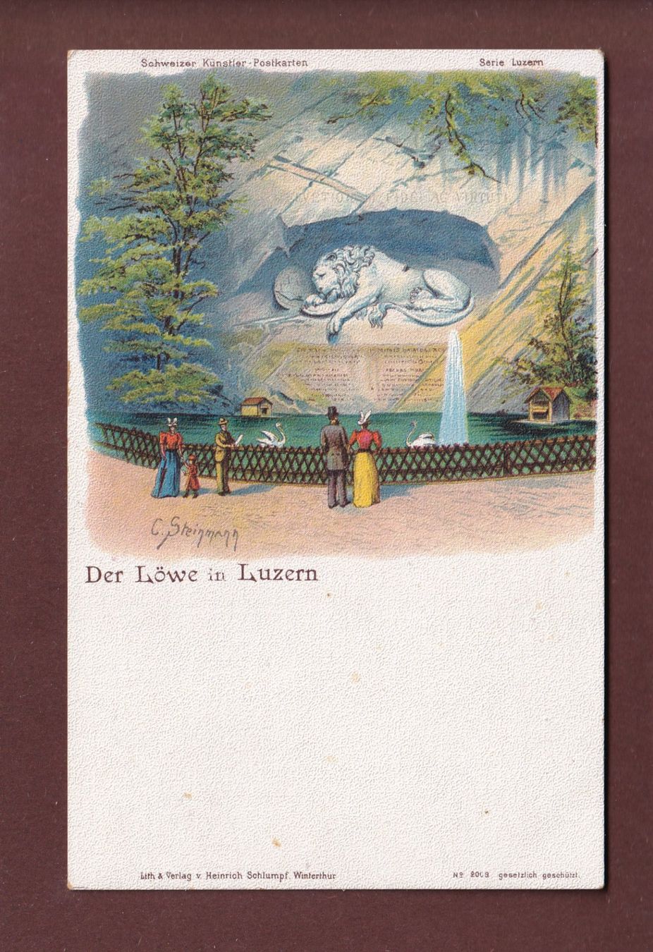Cartes postales: LUZERN - Der Löwe - Litho Schlumpf – D'occasion à Pully par nicecards