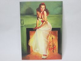 AK Pin-Up Elvgren Kamin Ansichtskarte