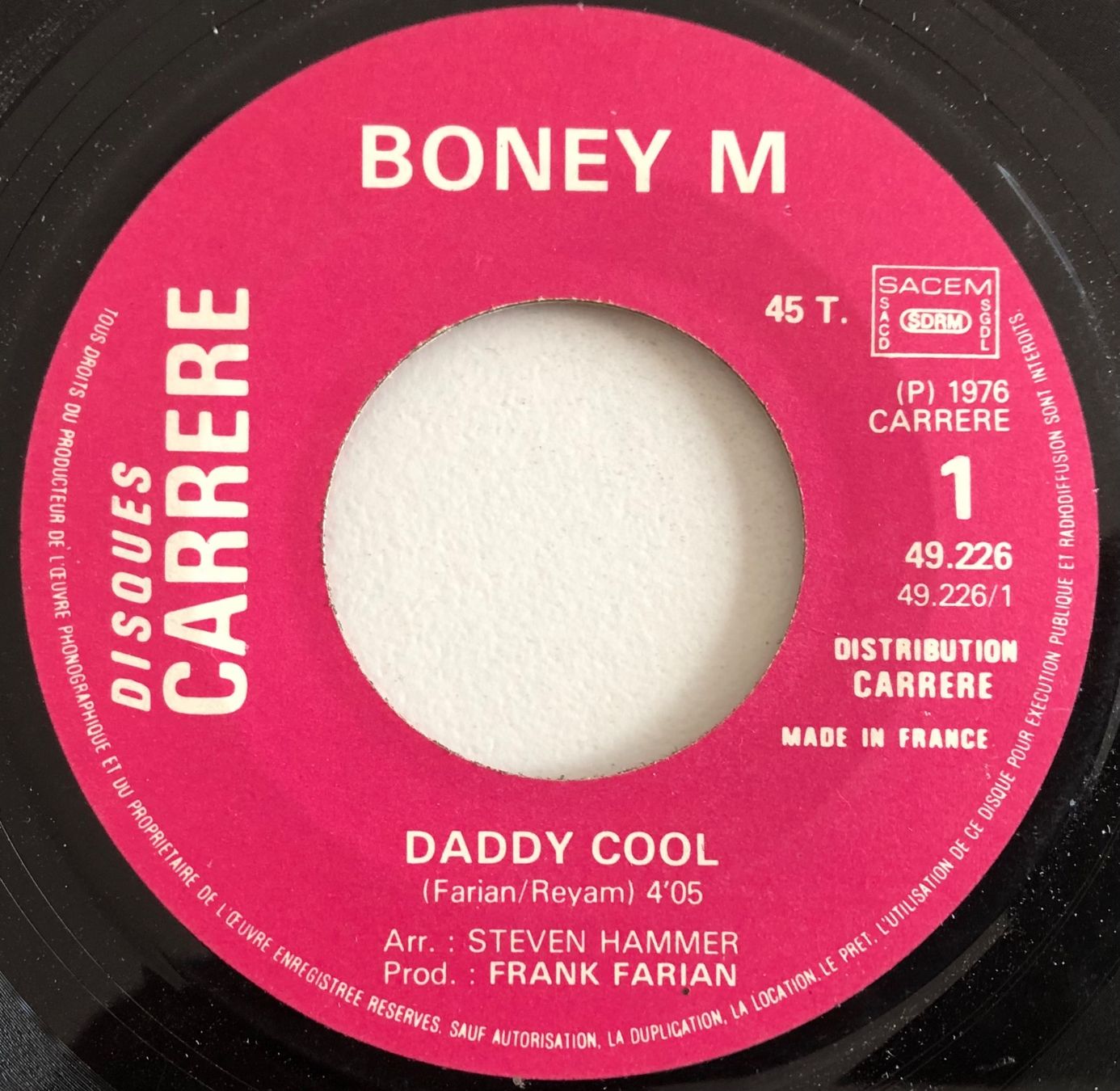 Dischi in vinile: BONEY M. - DADDY COOL – Usato da Poliez-Pittet venduto da Newtown-Records 2