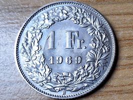 1 Franken 1969 - fast unzirkuliert - Cu/Ni!