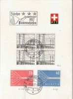 CH299 -  Feuillet PTT avec ligne haute tension et Europa 57