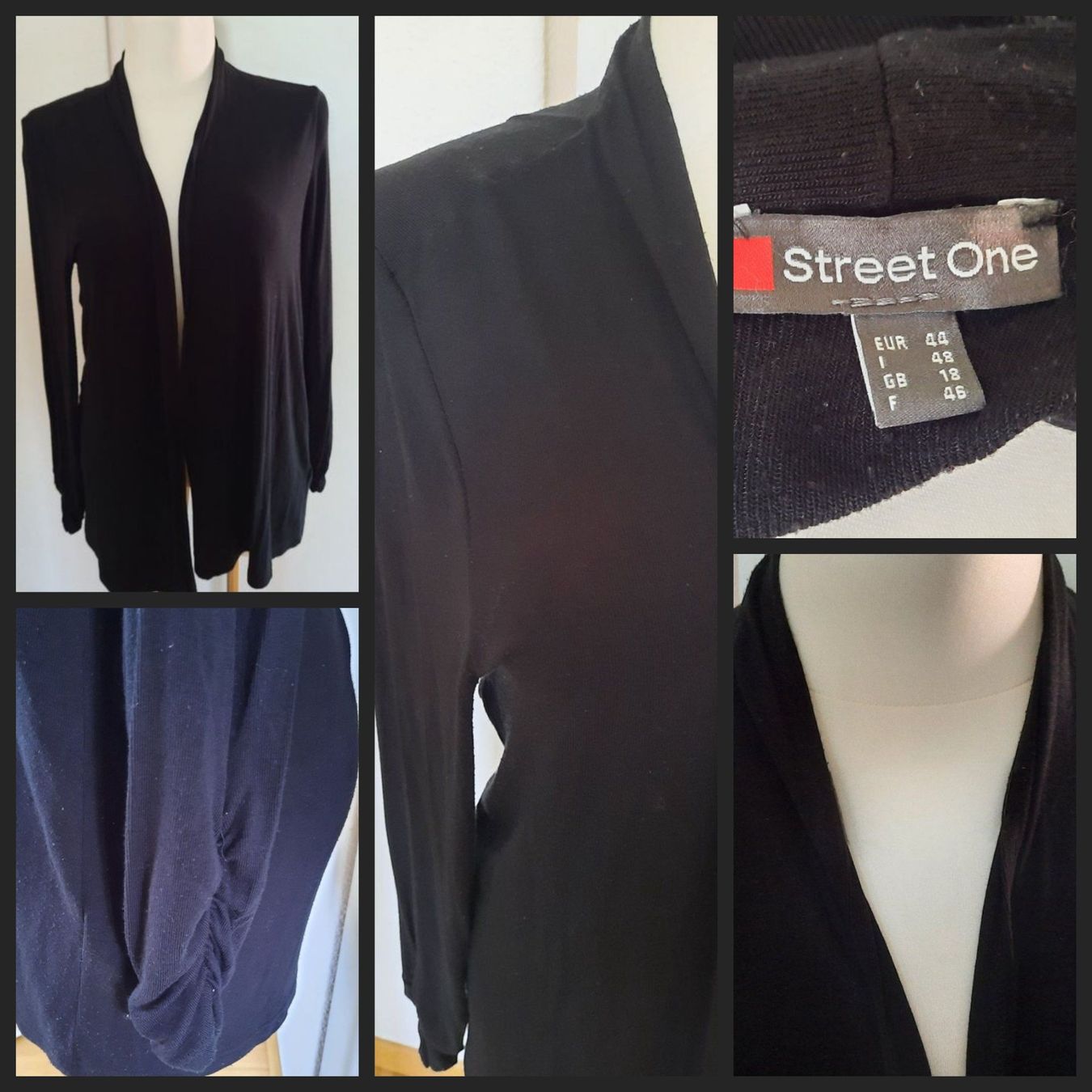 Giacche: ***STREET ONE*** Feinstrickjäckli schwarz Gr. 44 – Usato da Wädenswil venduto da H2H_Secondhandshop