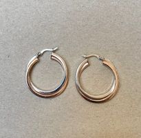 Créoles élégantes en argent 925 bicolores