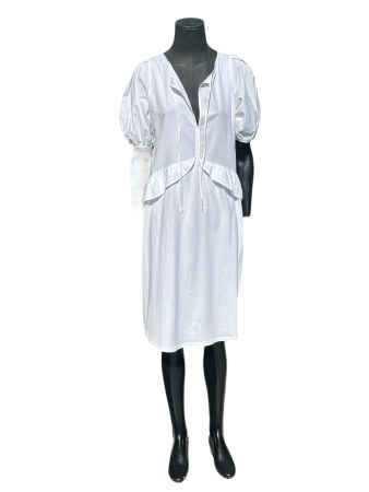 Sommerkleid weiss, Puffärmel, Gr. S 100% cotton NEU