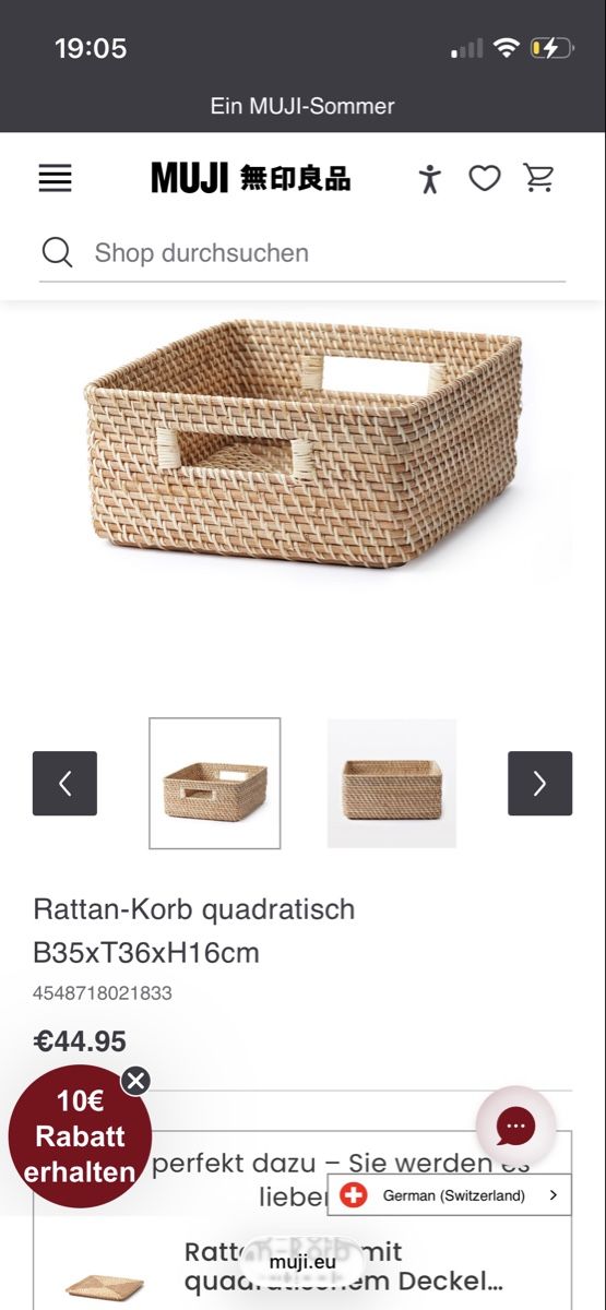 Autres articles pour la maison: 3 x Muji Rattan Korb mit Deckel  – Neuf (Voir description) à Zürich par eli_gxb5 4