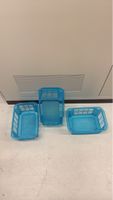 3x Kleine blaue Kunststoffkörbe