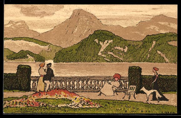 Ansichtskarten: Hertenstein, Park mit Besuchern – Gebraucht aus Berlin von bartko-reher