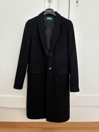 Damenwollmantel United Colors of Benetton schwarz neuwertig