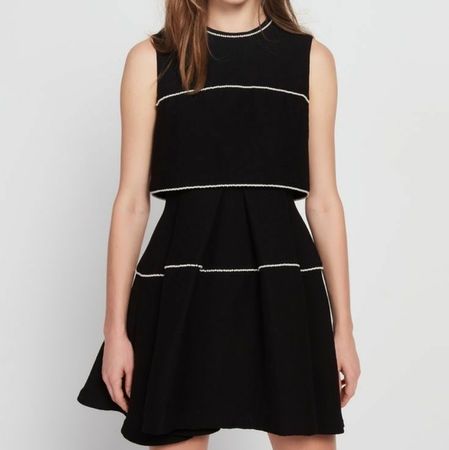 Sandro Pearl Embellished Black Dress