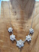 Sehr hübsches Jugendstil Collier in Blütenform in 925er