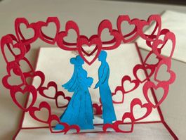Hochzeitskarte Pop-Up Karte - Liebe - Hochzeit - Neu!
