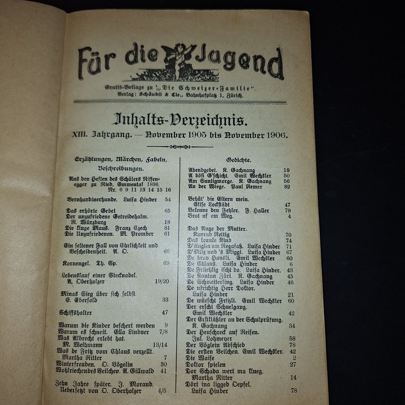 Libri: Für die Jugend - 1905 - 1906 – Usato da Opfikon venduto da Carslo5