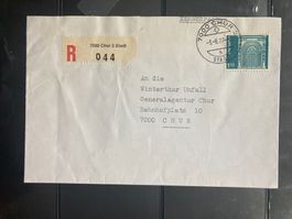 Schweiz 1977 R-Brief 1.1Fr.Architektur 7000 Chur 2 Stadt