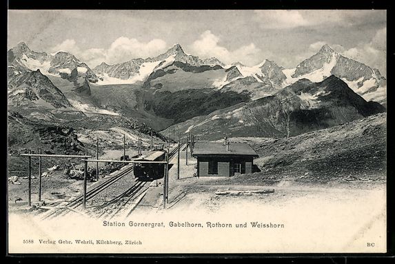 Cartes postales: Gornergrat, Station der Bergbahn mit Rot – D'occasion à Berlin par bartko-reher