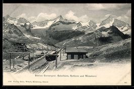 Gornergrat, Station der Bergbahn mit Rot