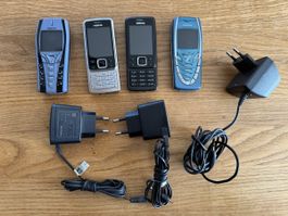 Nokia Handy Sammlung mit Ladegerät 7250i 6300 7210