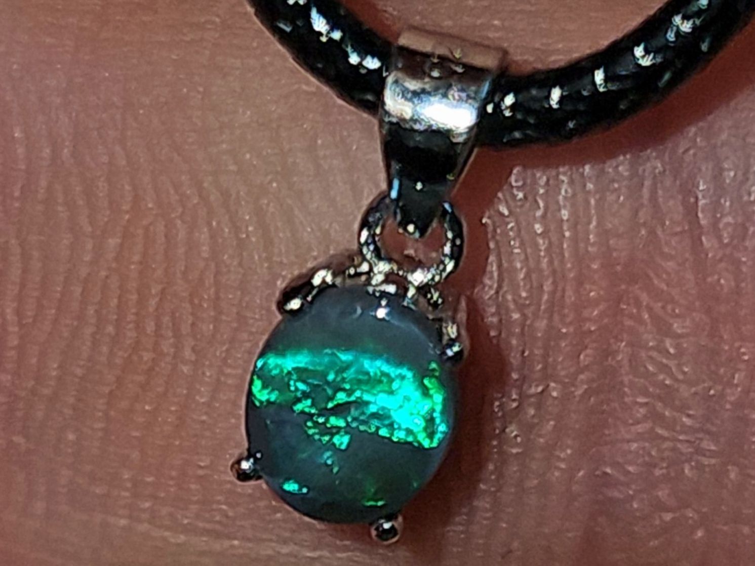 Anhänger: Filigraner australischer Blackopal Silber-Anhänger – Neu und originalverpackt aus Uerkheim von Winwinner 4