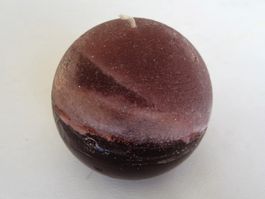 Kugelkerze, handgemacht, Durchmesser 8 cm, mit etwas Glimmer