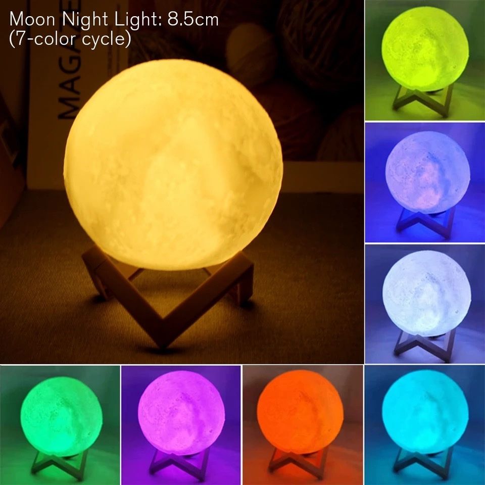 Lampen: 3D Mond Lampe Nachtlicht – Neu und originalverpackt aus Flawil von swisstrendshop 3