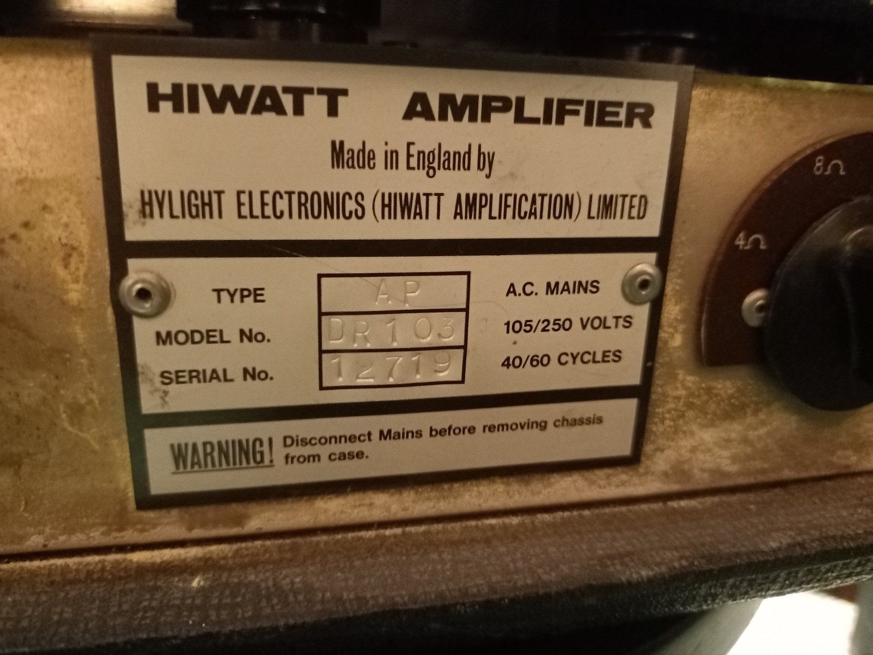 Hiwatt Amplificatori: Hiwatt custom 100 - Vintage 1978 – Usato da Chêne-Bourg venduto da sonotor 3