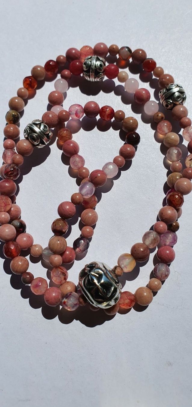 Catenine: Rhodonit mit Agate – Nuovo (secondo la descrizione) da Benglen venduto da Meercat3 2
