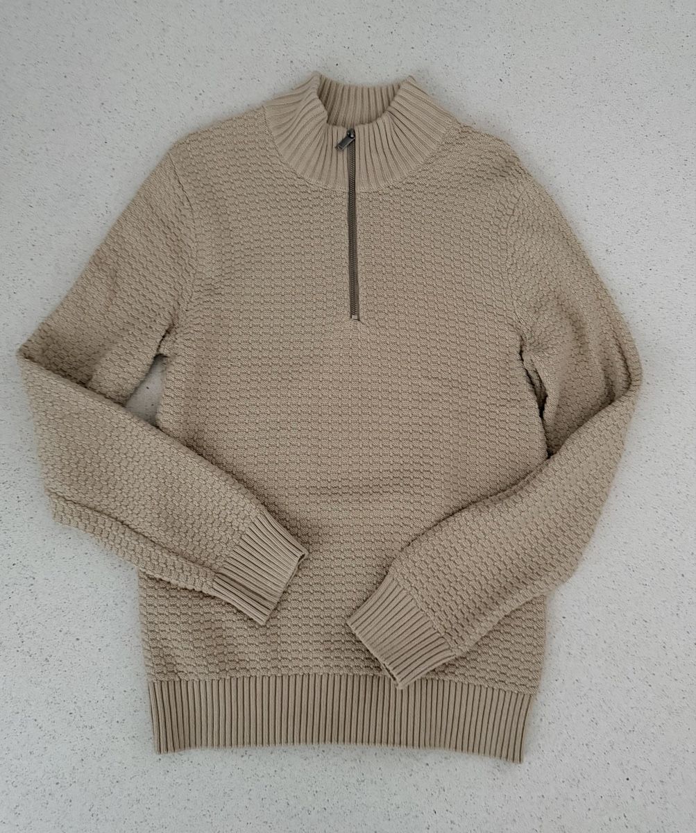 Pullover & Sweatshirts: Half Zip Strick Pullover beige Gr. M Baumwolle – Neu (gemäss Beschreibung) aus Zumikon von DesignDeluxe 3