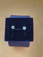 Puces d'oreilles véritable pierre olivine 925 - Été chic