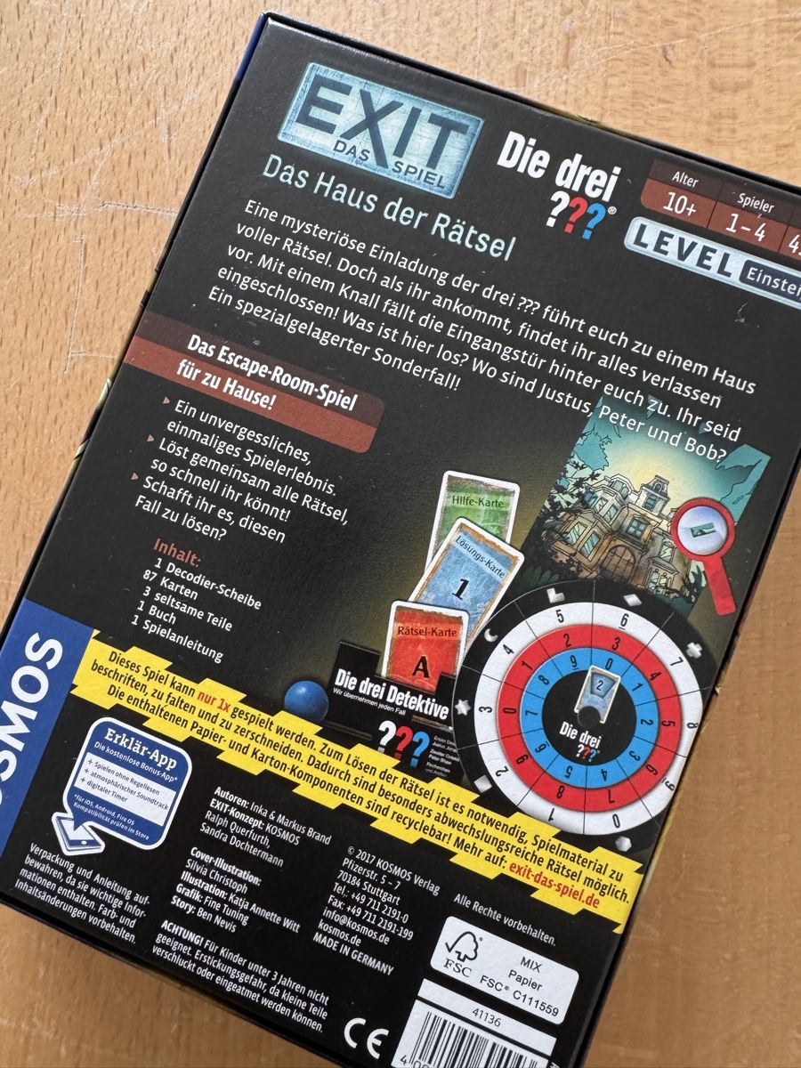 Kosmos Giochi: Exit Game - Die drei ???  – Nuovo (secondo la descrizione) da Sursee venduto da ste_zr96 3