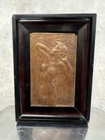 Bronzerelief Frau Akt gerahmt Grösse ca 13x20cm guter Zustan