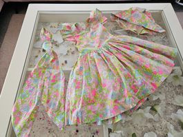 Jacadi Sommerkleid mit passendem Sonmerhut Tuchgürtel