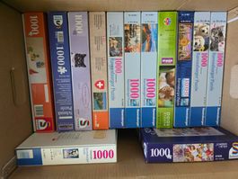16 Puzzles 1000 Teile, Ravensburger, Schnidt, Heye
