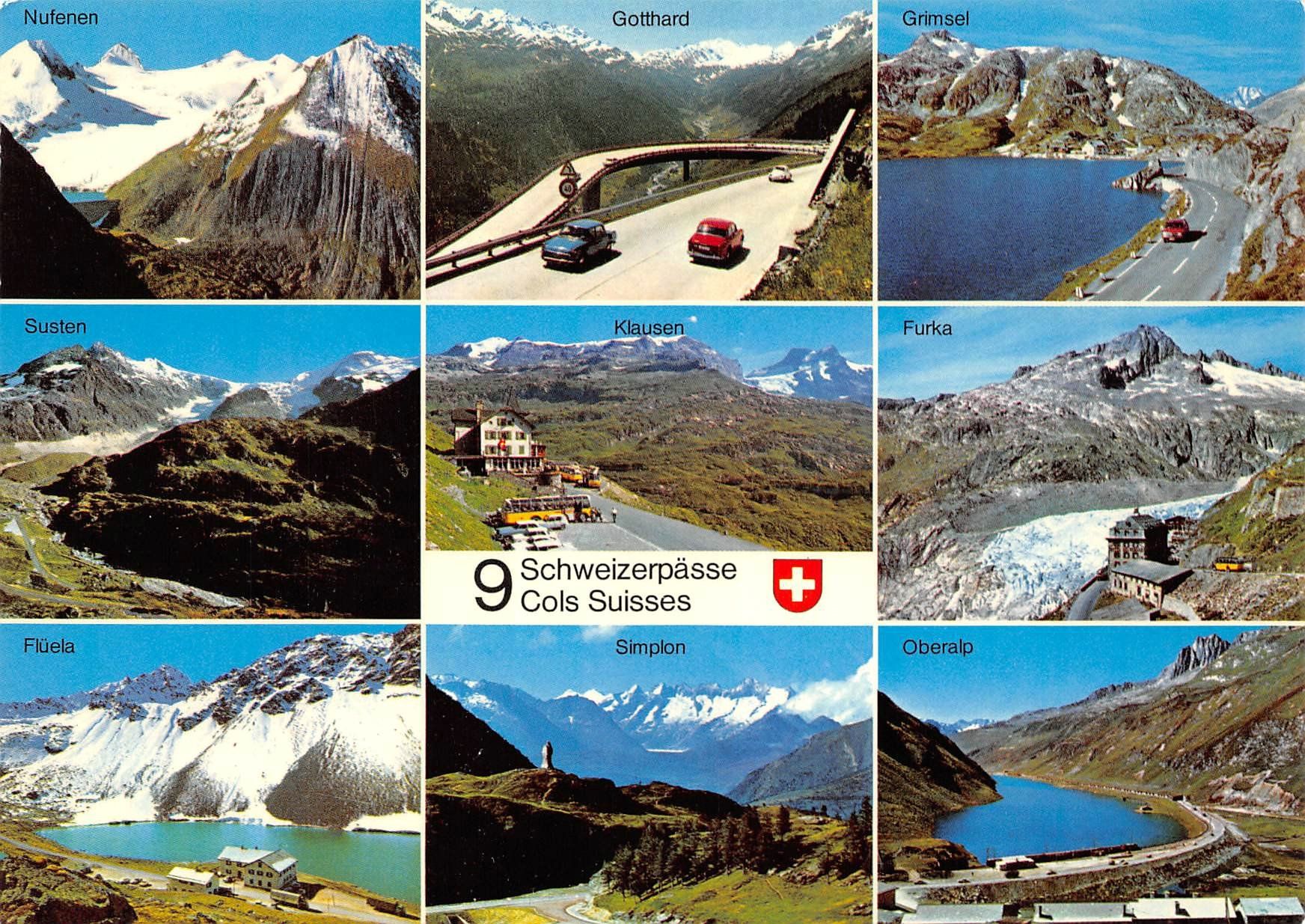 Cartoline postali: Schweizerpässe, Klausen, Furka, Grimsel – Usato da Ottikon b.Kemptth. venduto da Neptun1974