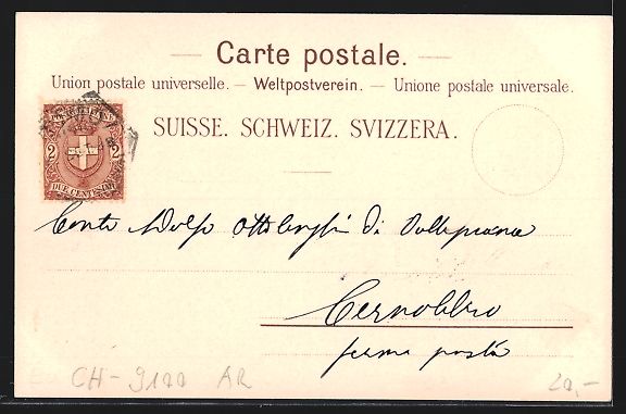 Cartoline postali: Litho Herisau, Ortsansicht aus der Vogel – Usato da Berlin venduto da bartko-reher 1