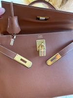 HERMÈS Kelly 32 Sellier / Gold /  Courchevel Leder
