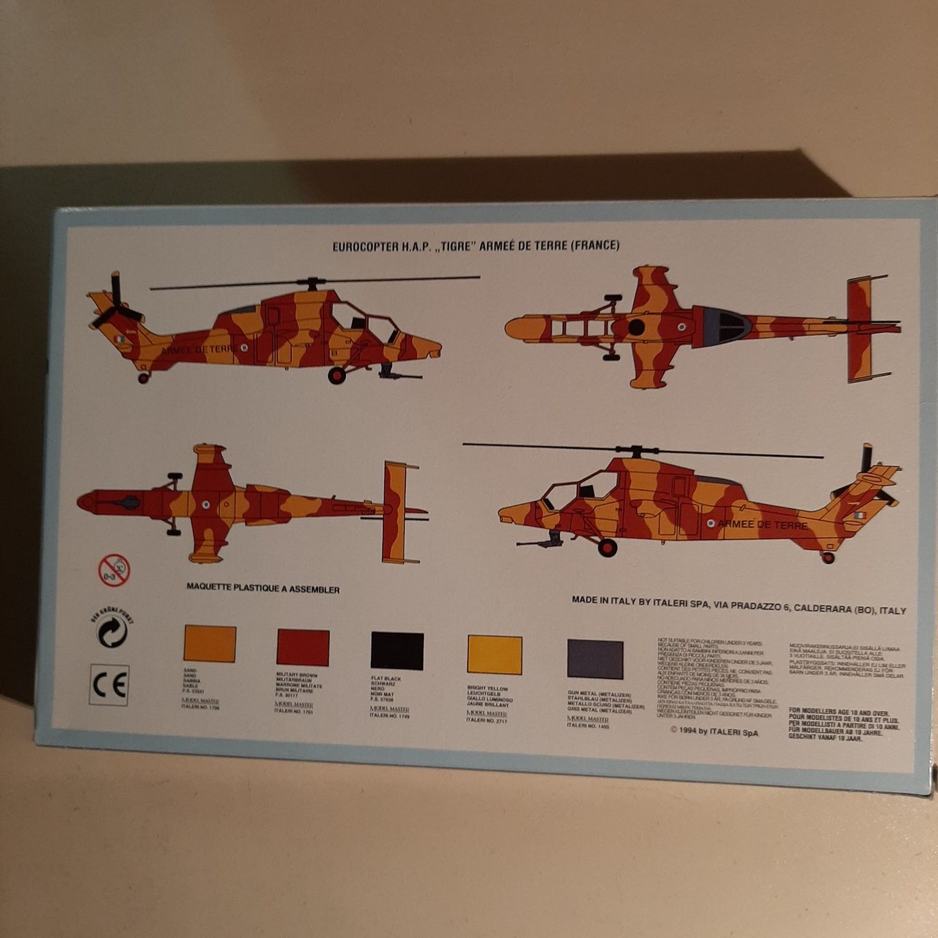 Italeri Kit di modellismo & Modellini statici: 2063 ... Eurocopter H.A.P. Tiger ... Italeri 013 – Usato da Bonstetten venduto da Benibanny59 1