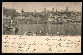 Luzern, Stadtansicht mit Kapellbrücke u