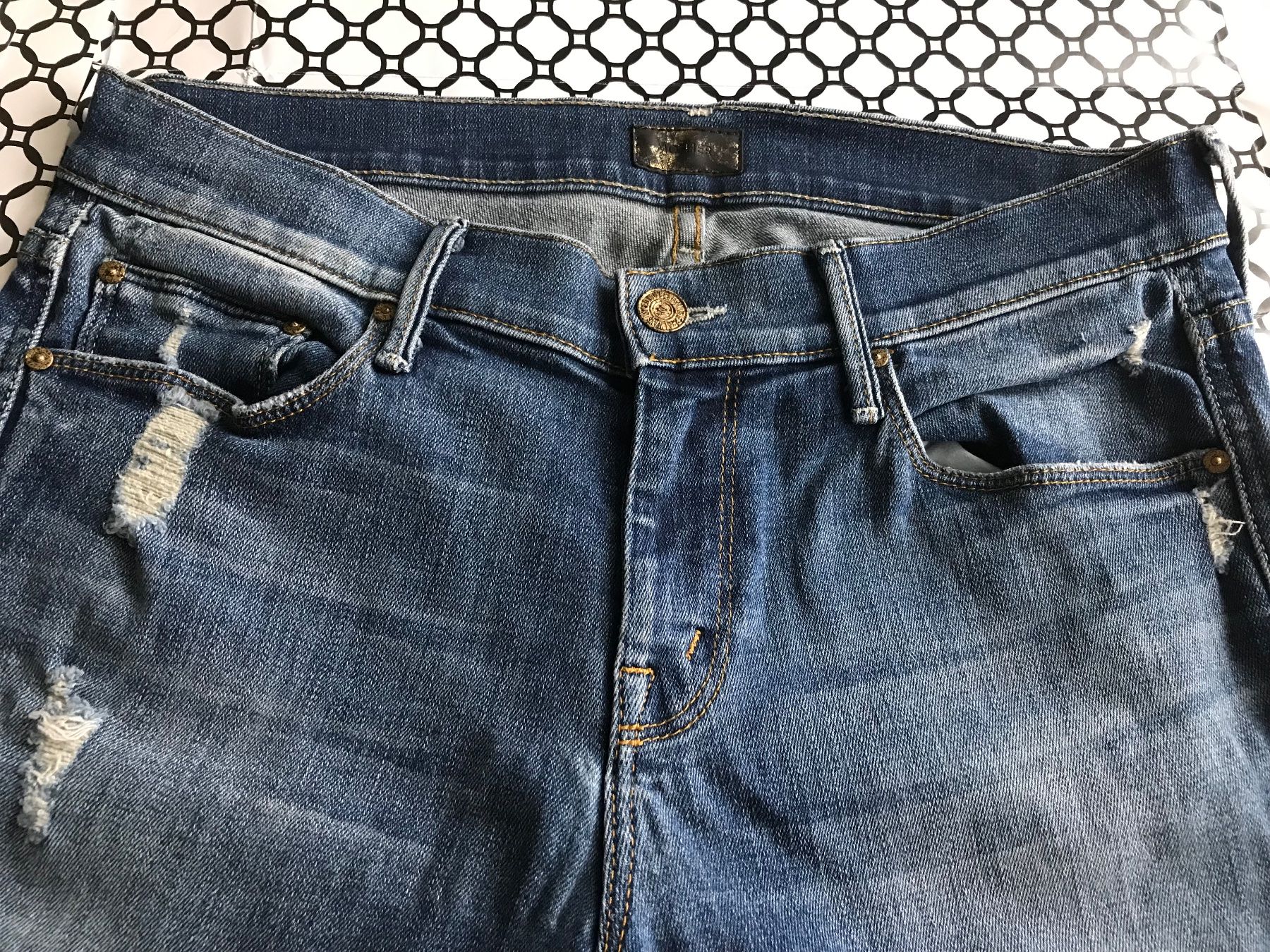 Jeans: Mother Jeans, Grösse 29, blau, Style destroyed – Gebraucht aus Niederteufen von mix18 5