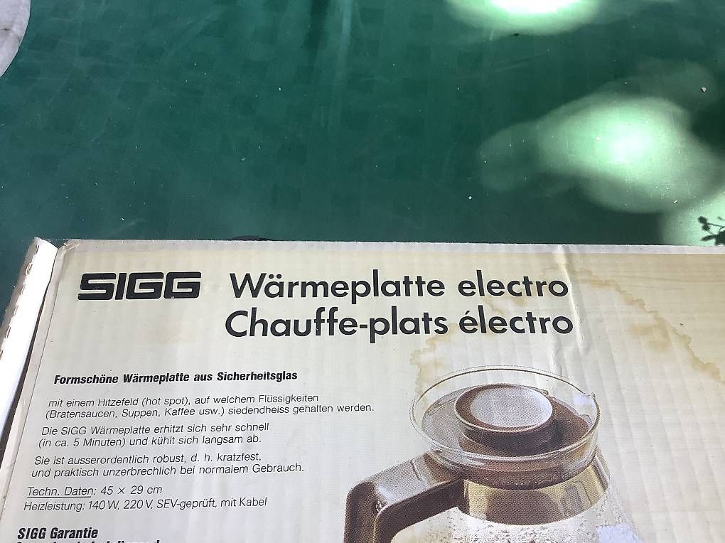 Sigg Elettrodomestici da cucina: WÄRMEPLATTE  ELECTRO ( SIGG) – Usato da Adlikon b.Regensdorf venduto da Crystaldragon09 2