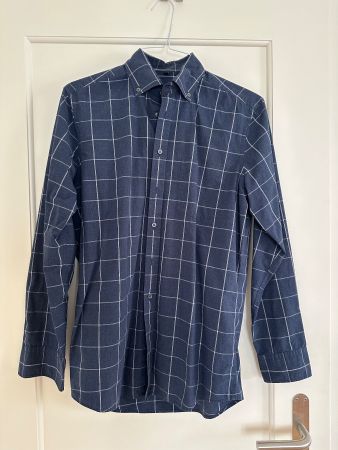 Herren Hemd S/38 Seidensticker Modern blau/weiss kariert