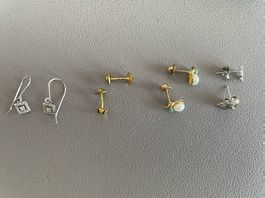 4 Gold Ohrstecker-Paare