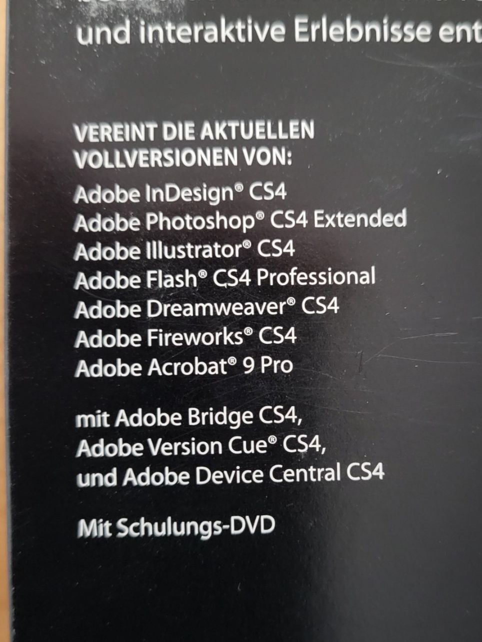 Adobe Applications: Adobe CS 4 Design Premium Student Edition Windows – D'occasion à Waltenschwil par creativeline 4