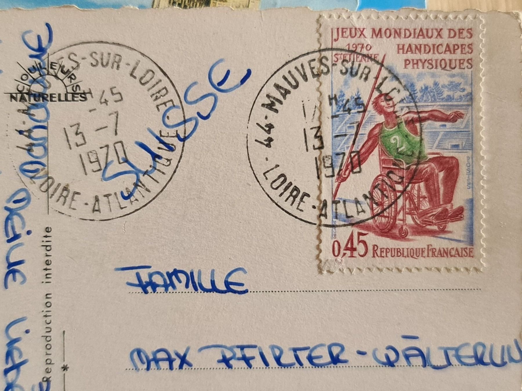 Cartoline postali: Postkarte Chateau Mauves 1970 – Usato da Dintikon venduto da Vexi 1