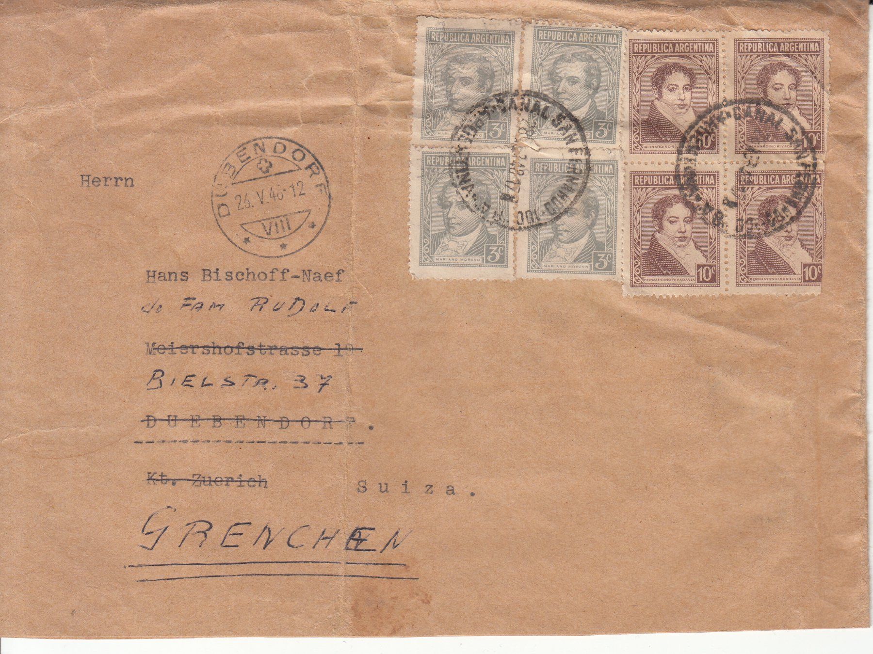 Alle Briefmarken: Argentinien - Schweiz 1945 - 1959, 15 Briefe – Gebraucht aus Bürglen TG von StampGraf 3