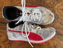 Puma Nagelschuhe Kinder Leichtathletik Weiss Rot Grösse 33