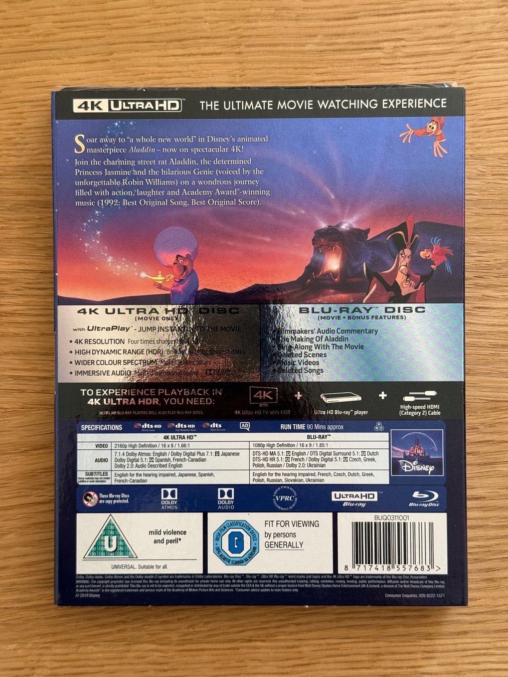 Tutti i DVDs: Aladdin 4k Bluray – Nuovo e nell'imballaggio originale da Wallisellen venduto da Art_Vendorlay 1