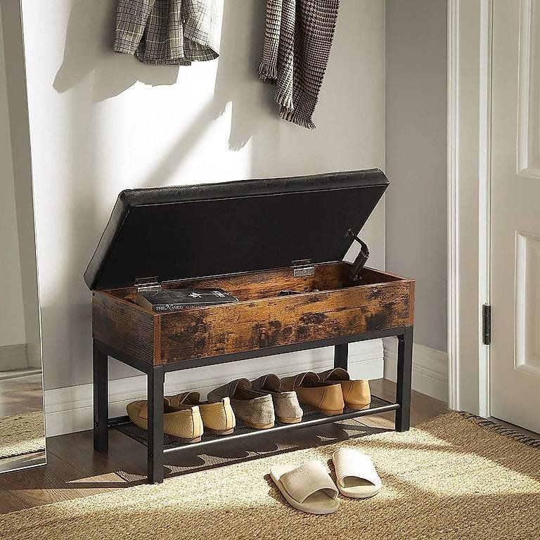 Panchine: Bank mit Schuhregal Industrial Style – Nuovo e nell'imballaggio originale da Flawil venduto da vivalacasa 2