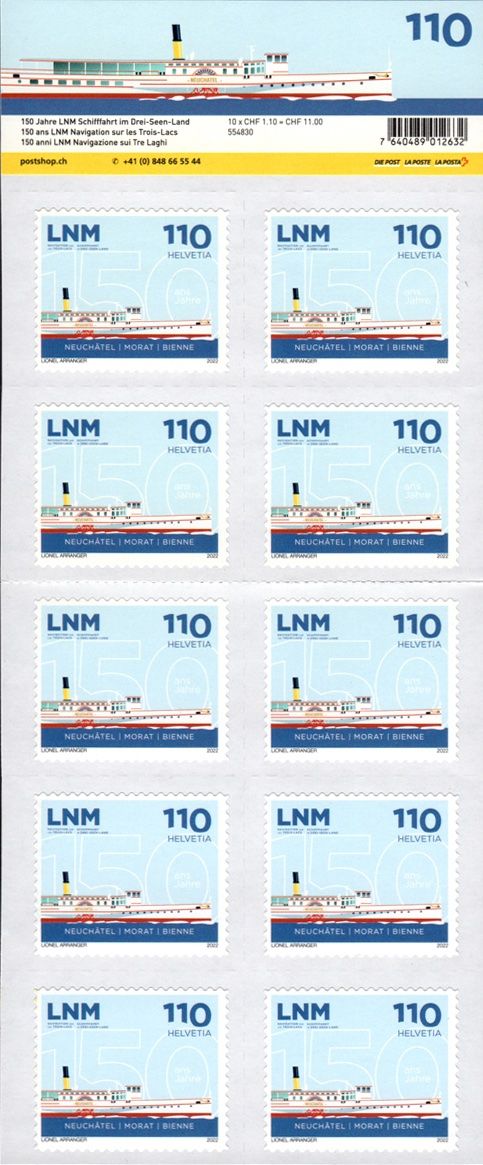 Tutti i francobolli: Bogen Schifffahrt LNM Drei-Seen-Land 2022** – Nuovo (secondo la descrizione) da Dottikon venduto da haeusibuh5