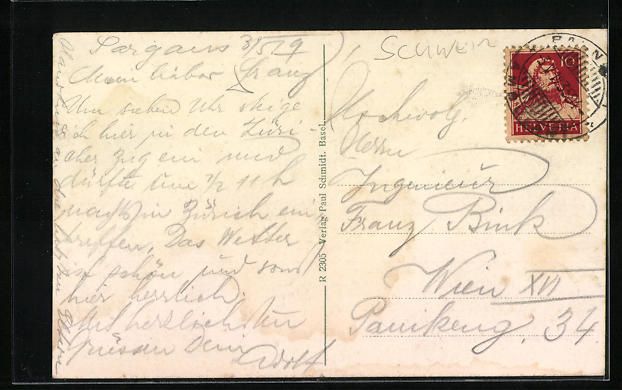 Cartoline postali: AK Sargans, Teilansicht mit Kirche, 1935 – Usato da Berlin venduto da bartko-reher 1